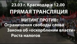 Митинг протеста в Краснодаре