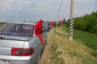 Выселки: коммунисты и советские офицеры провели автопробег под красными знаменами