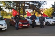 Тимашевск: автопробег и митинг в честь годовщины Октября