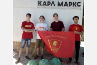 Краснодарские комсомольцы провели субботник у памятника Карлу Марксу