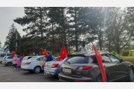 Коммунисты Тимашевского района отметили праздник Октября красным автопробегом