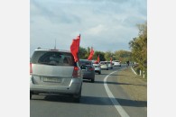 Коммунисты Тимашевского района отметили праздник Октября красным автопробегом